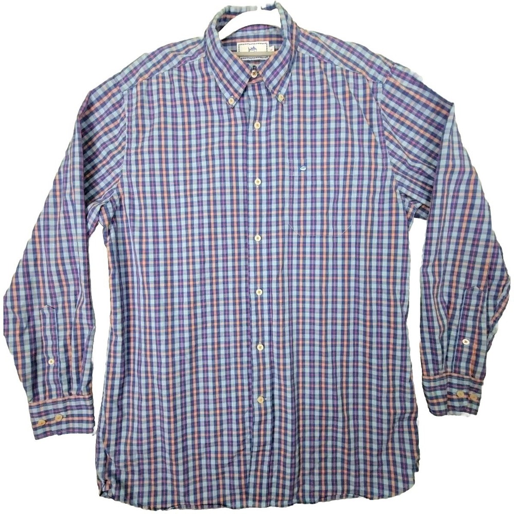 Southern Tide Mens Plaid Long Sleeve Button Down Shirt Medium Classic Fit